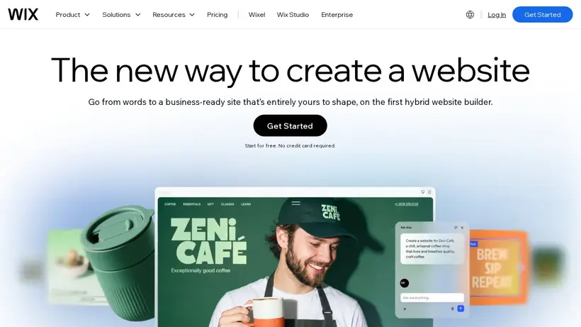 Wix.com homepage screenshot