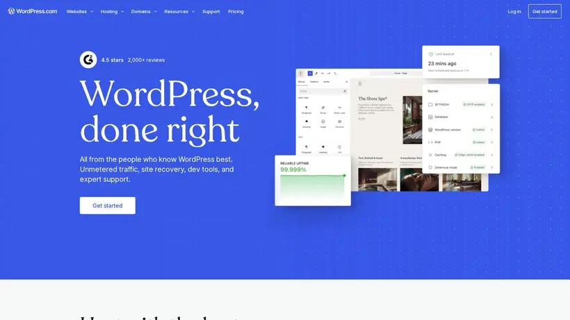 WordPress homepage screenshot