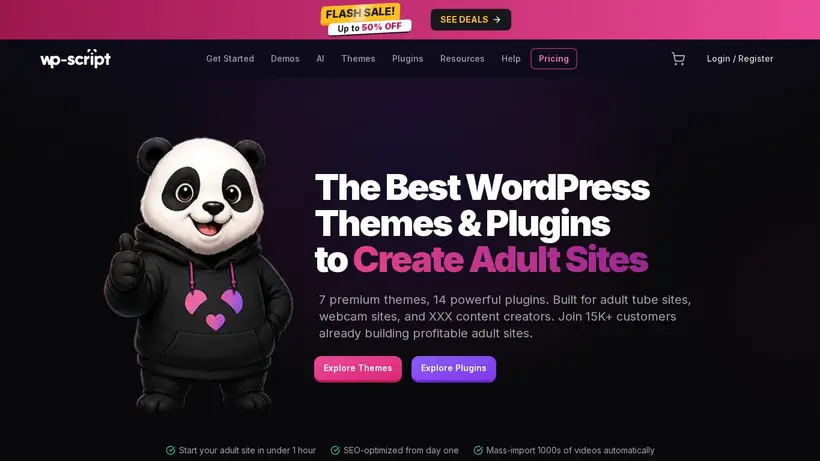 WP Script homepage screenshot