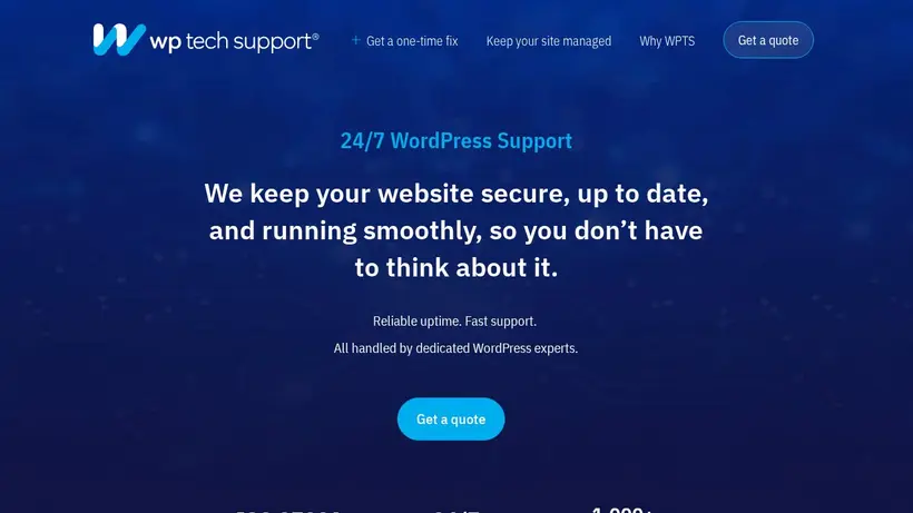 WP Tech Support homepage screenshot