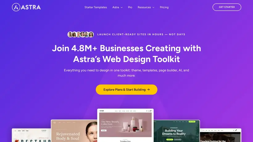 WP Astra homepage screenshot