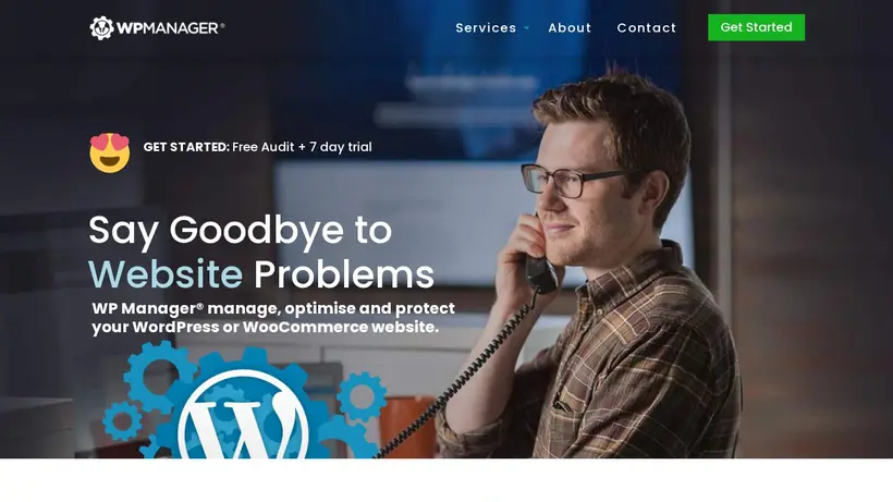 WP Manager homepage screenshot