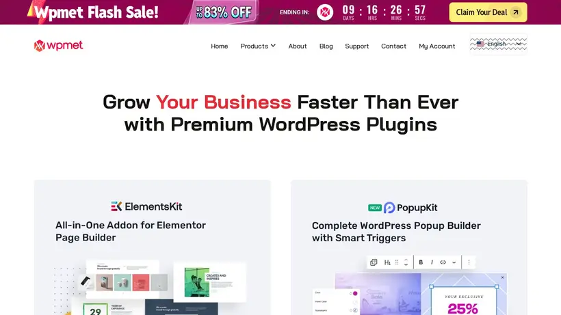 WP Met homepage screenshot