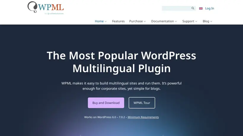 WordPress Multilingual Plugin homepage screenshot