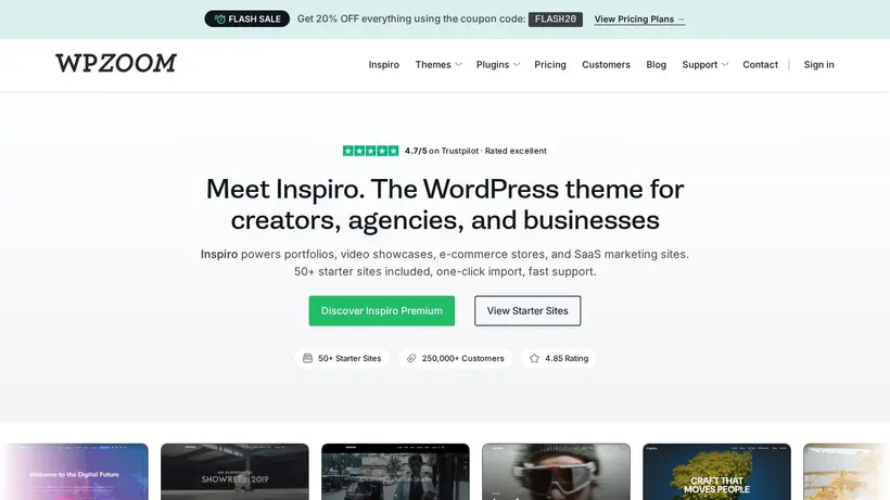 WpZoom homepage screenshot