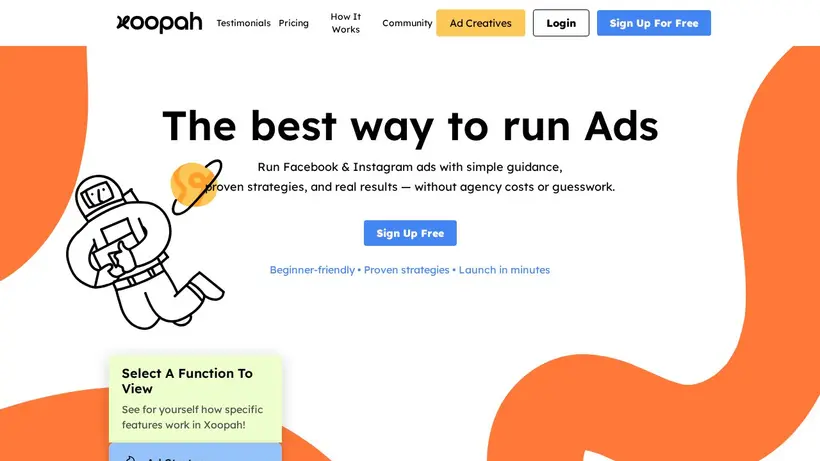 Xoopah homepage screenshot