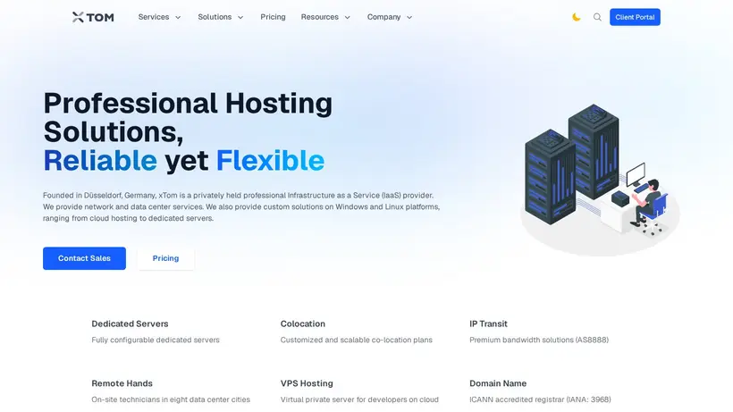 xTom homepage screenshot
