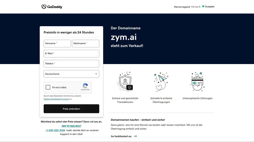 Zym AI homepage screenshot